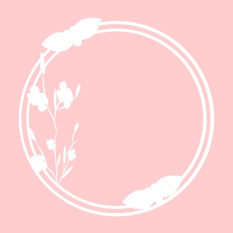 Spring Frame Circle in White Flowers