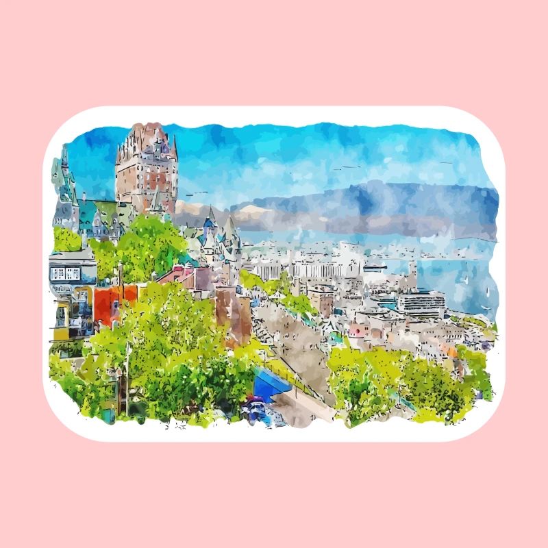 Québec Canada Aquarelle Dessin Dessin Illustration