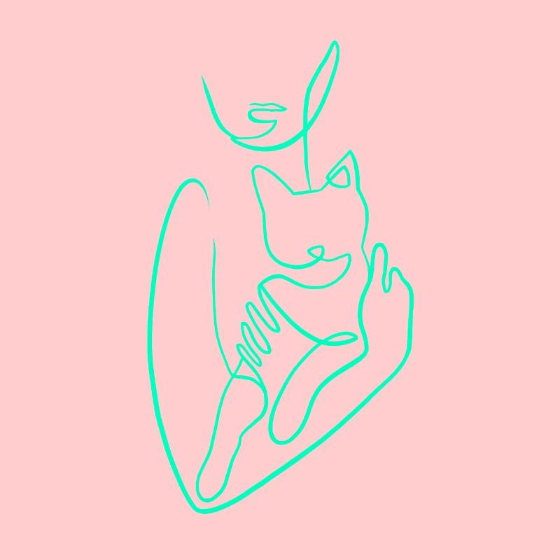 Single line cat love