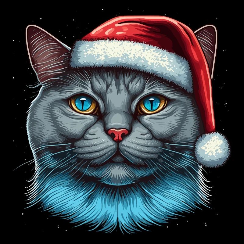 Cute Advent kitten illustration, an excellent