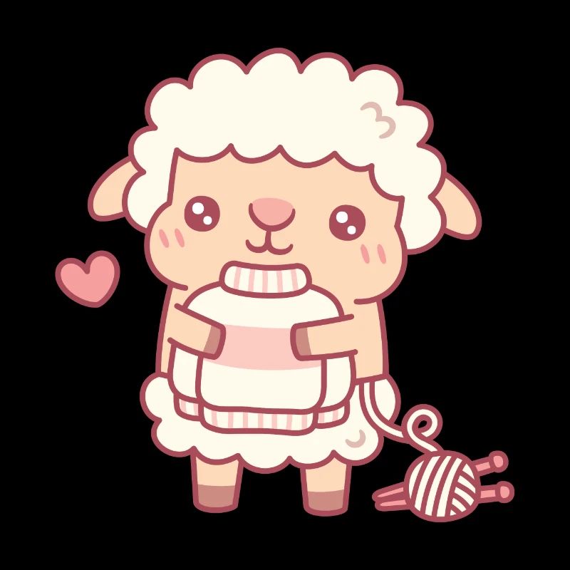 Süßes Schaf mit gestricktem Wollpullover lustig