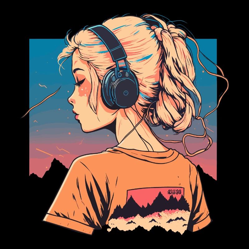 Vaporwave Anime Mädchen