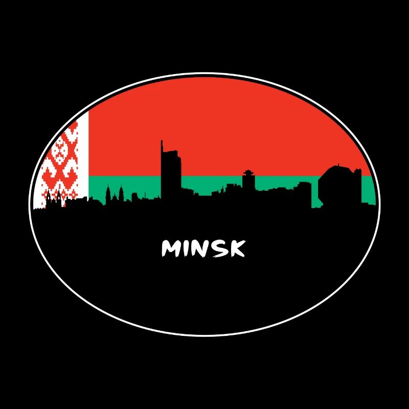 Minsk Biélorussie Drapeau Skyline Silhouette Travel