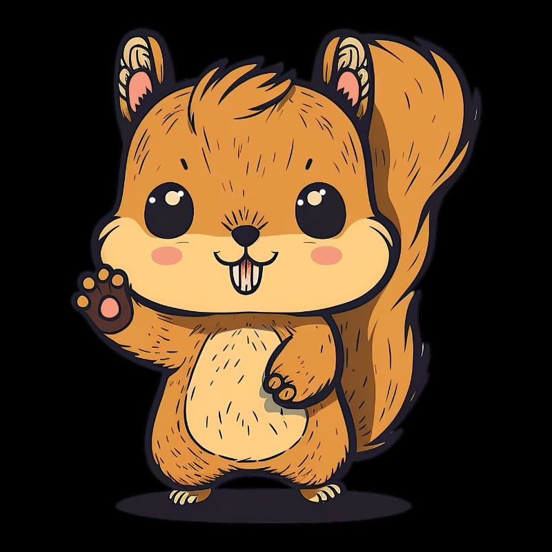 Kawaii Eichhörnchen, Hörnchen, Backenhörnchen