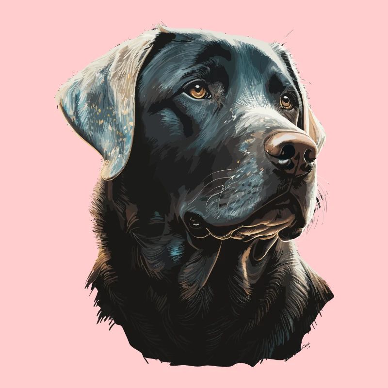 Labrador Retriever on Glowing lights