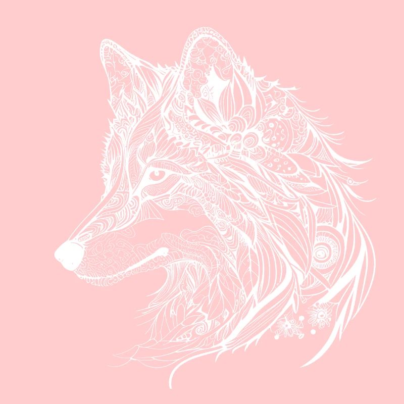 Mythischer Wolf mit Boho, Azteken Muster