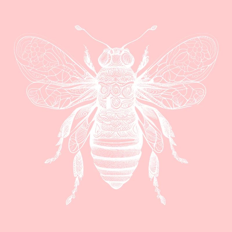 Beautiful bee artwork with Aztec patterns