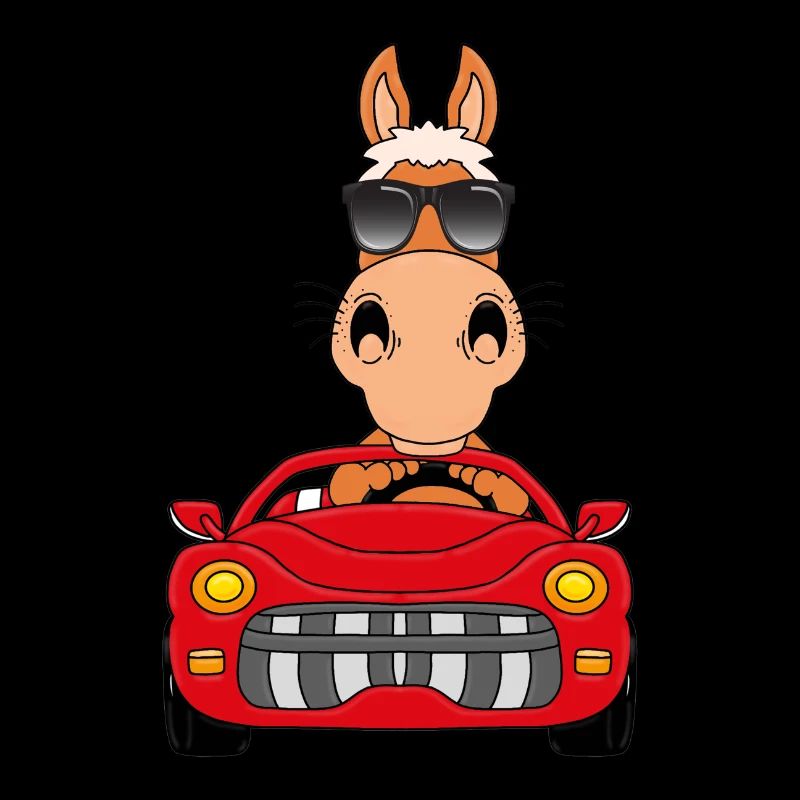 PFERD - CABRIO - AUTO - PONY - AUTOFAHRER - FUN