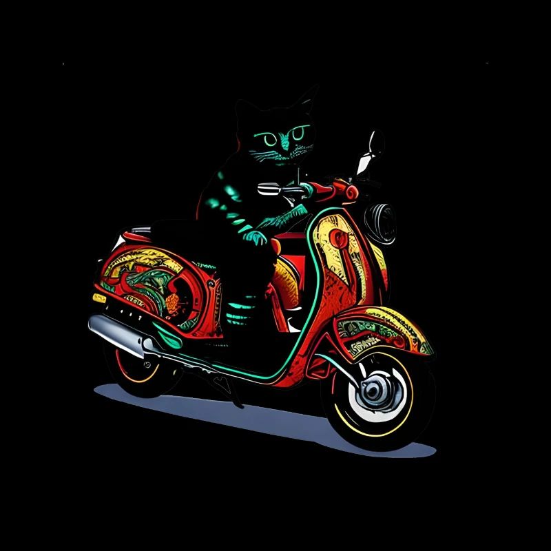 Chat à moto