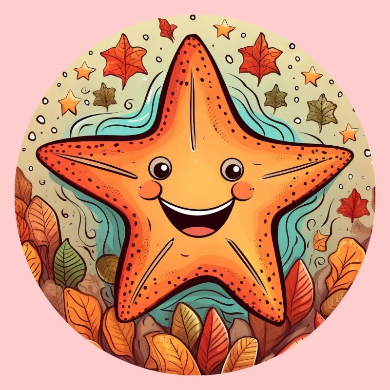 Autumnal underwater world: fish meets starfish