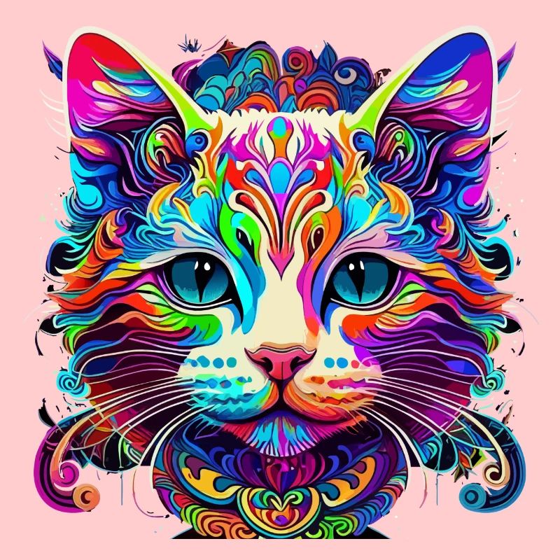 chat coloré