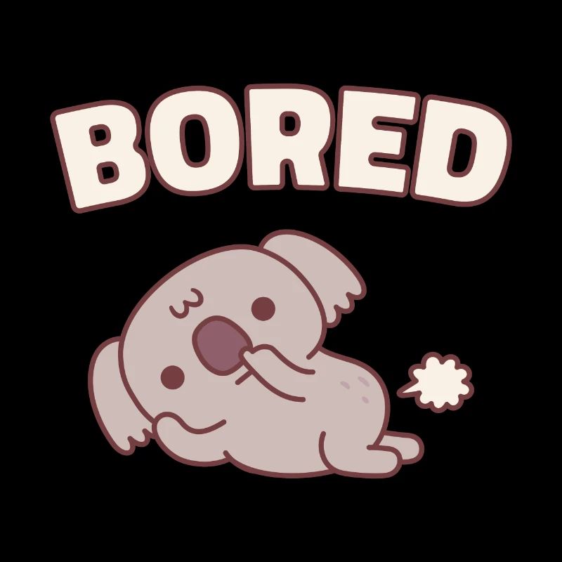 Cute Koala Bear Picking Nose Bored Funny