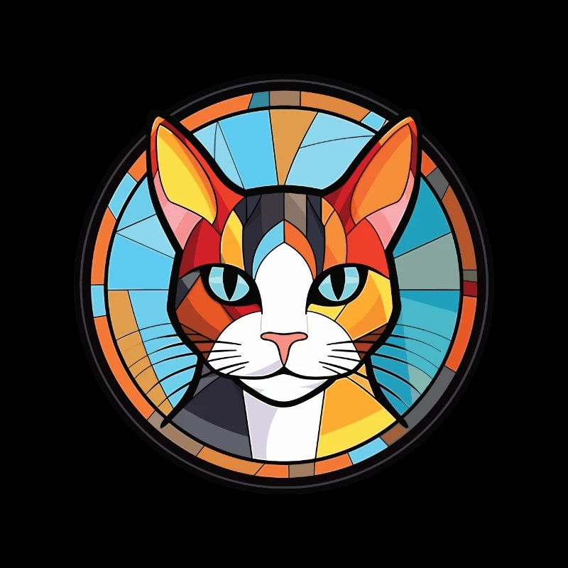 Dessin animé d’aquarelle colorée de chat Bobtail japonais