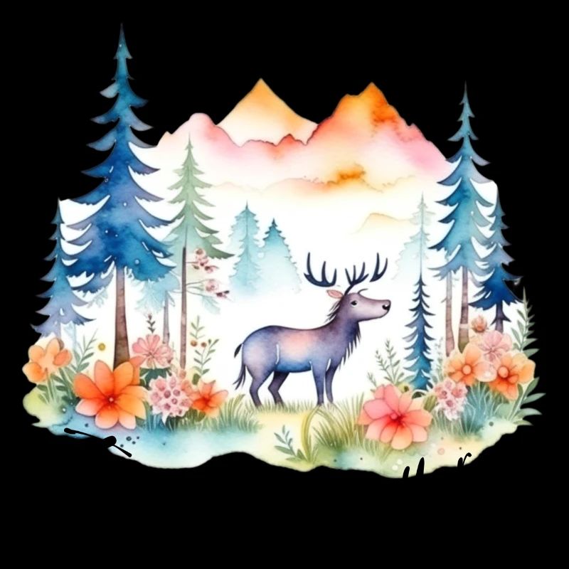 Orignal de forêt mignon