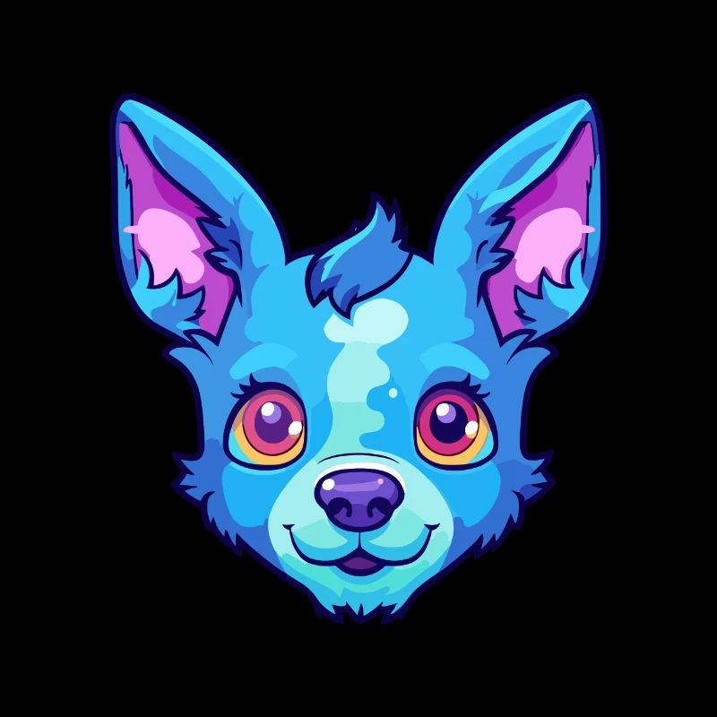 Blue Heeler Hunderasse Cartoon Kawaii Illustration