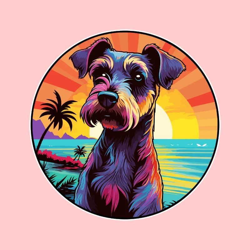 Deutsche Jagd Terrier Hunderasse Bunte Karikatur
