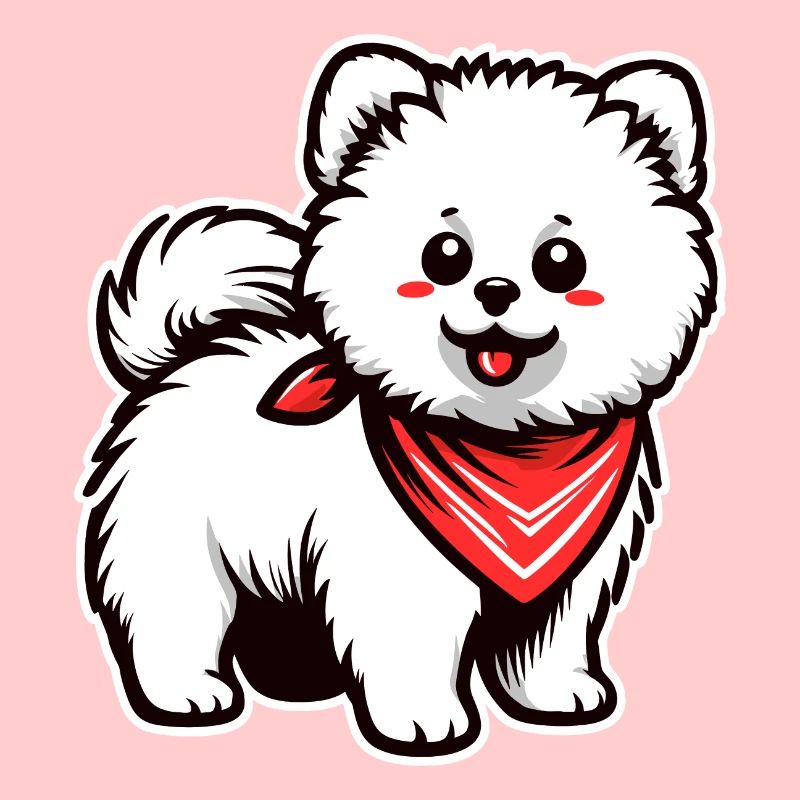 HUND MALTESER ZWERG SPITZ SAMOJEDE PUDEL HALSTUCH