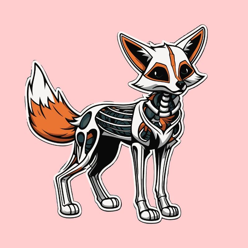 Fox Skeleton Illustration