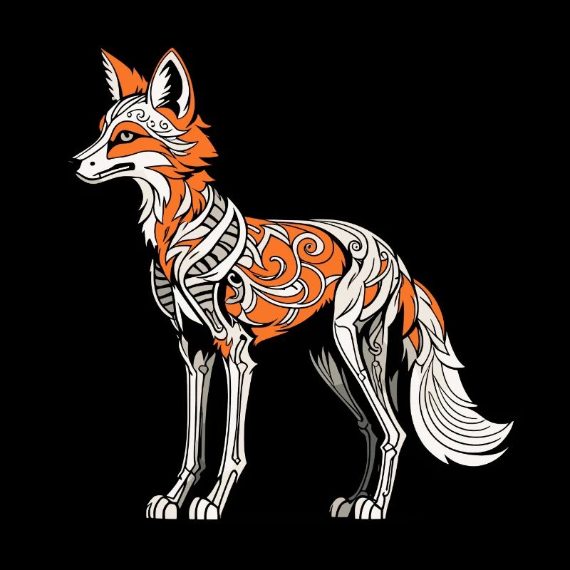 Fuchs Skelett Illustration
