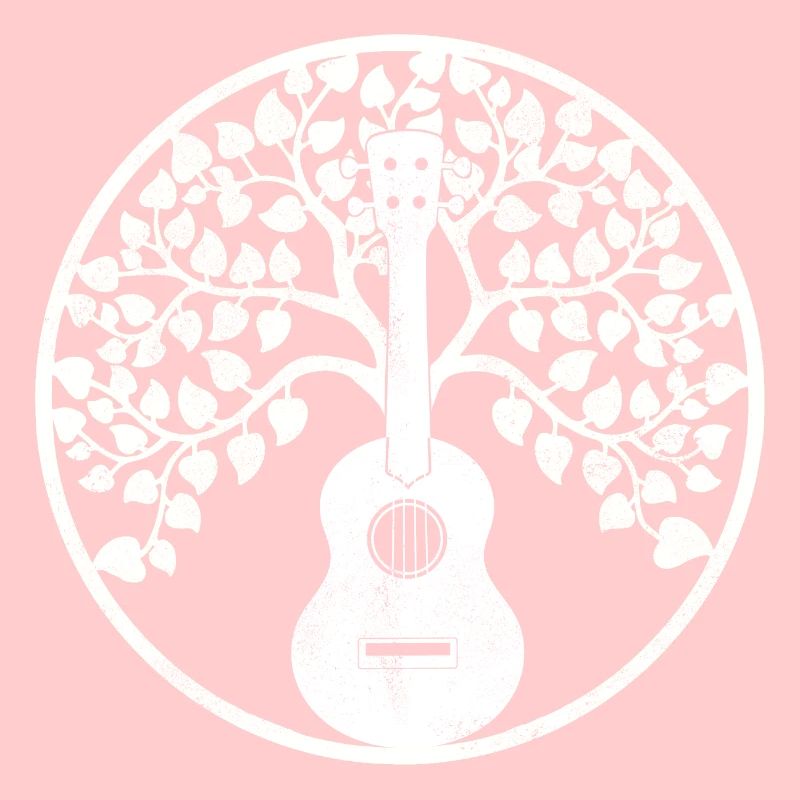 Ukulele tree Mandala weiss