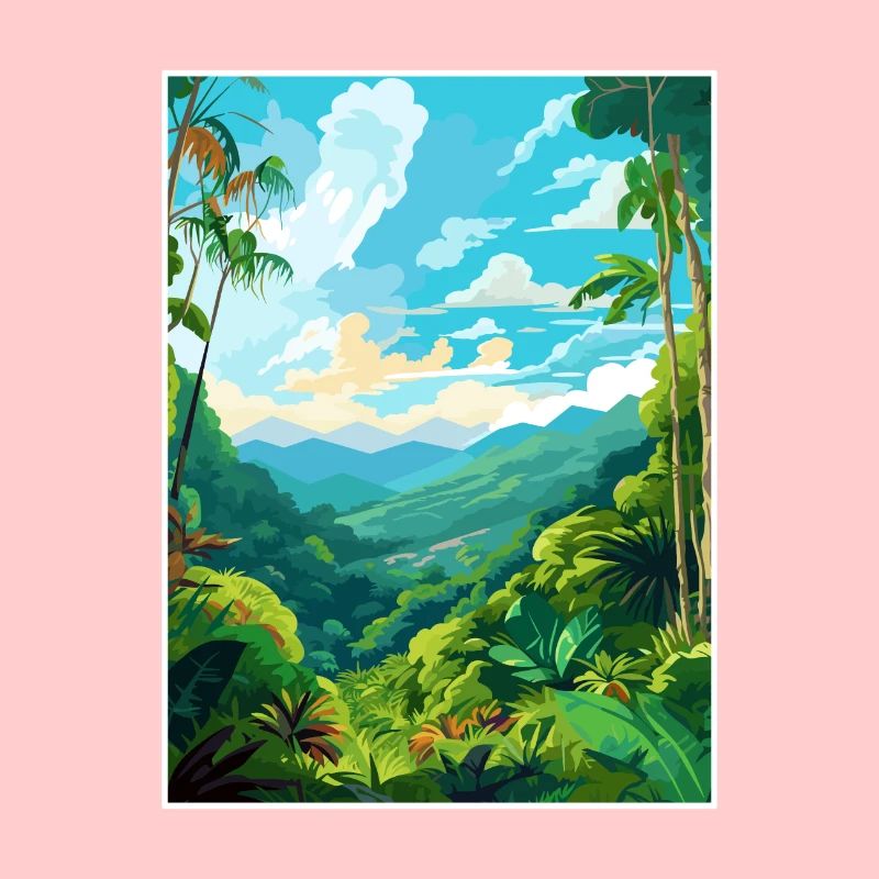 Amazone Rainforest Vintage voyage affiche Souvenir