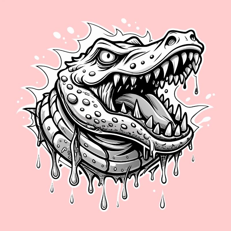 crocodile noir et wihte