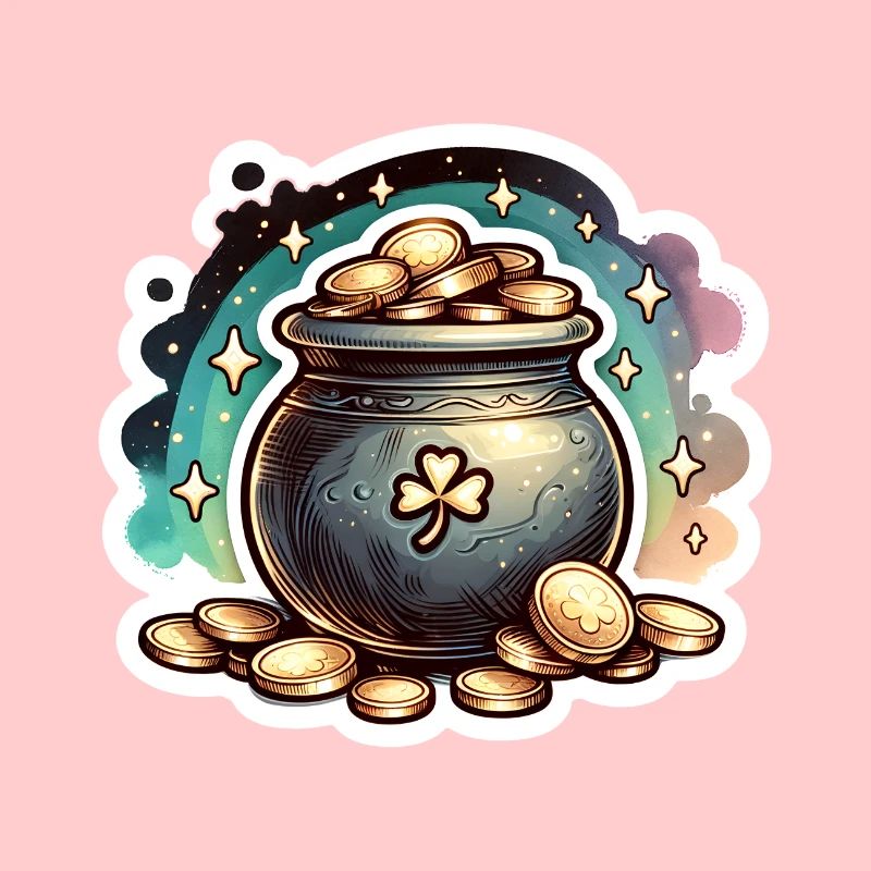 St Patrick's Day Sparkly Gold Cauldron