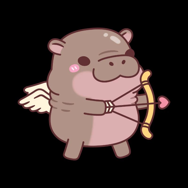 Hippopotame pygmée mignon Cupidon