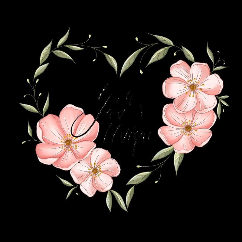 Herz, Blumen, Blätter. Du bist so einzigartig.