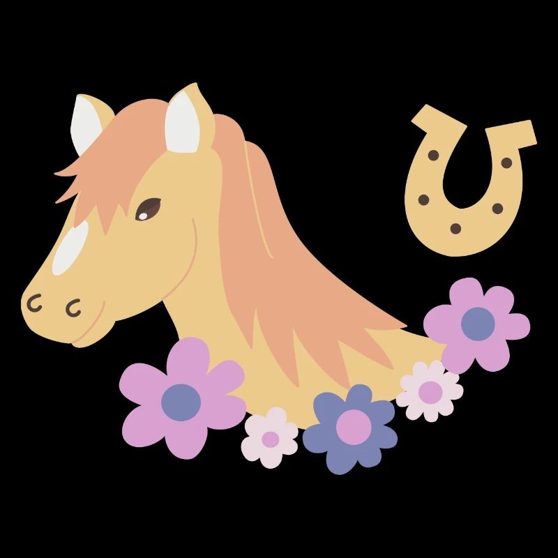 Tête de cheval avec des fleurs