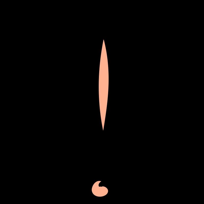 Decorative exclamation mark. Hand drawn.