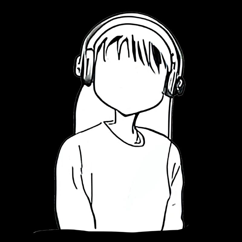 cartoon Mädchen Kopfhörer anime
