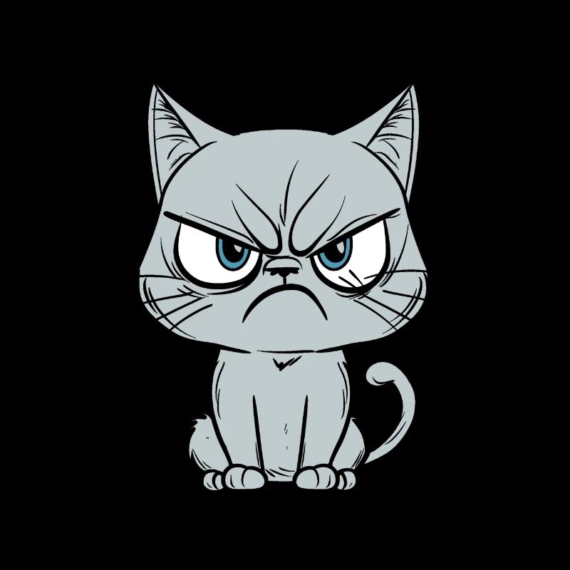 chat grognon, chat amusant, drôle