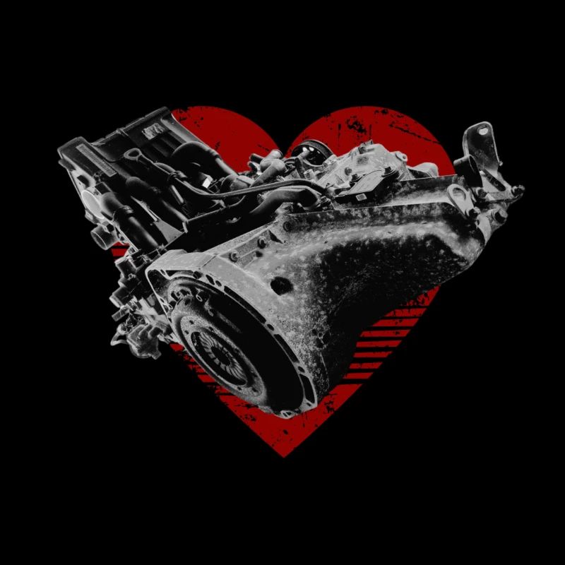 Vintage Motor mit Herz MotorHerz