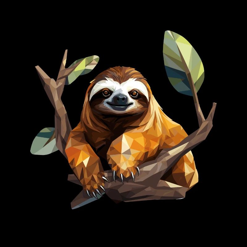 Faultier im Polygon Design