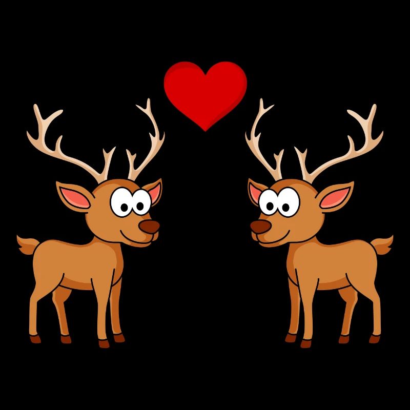 Hirsch Comic Paar Liebe