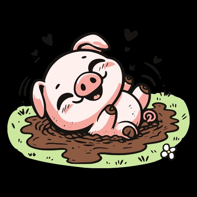 Cochon mignon dans la boue