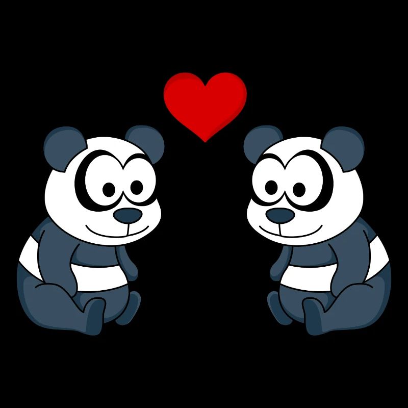 Panda Comic Paar Liebe