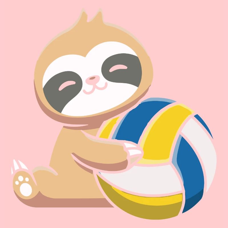 Faultier mit Volleyball