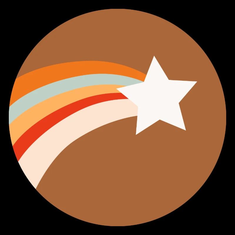 Shooting star in seventies retro style