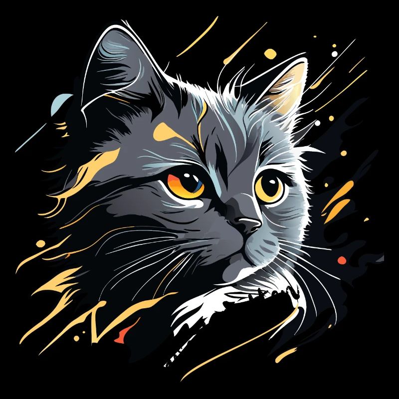 chaton gris, chat