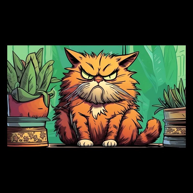 Judging Cat being Grumpy among the plants
