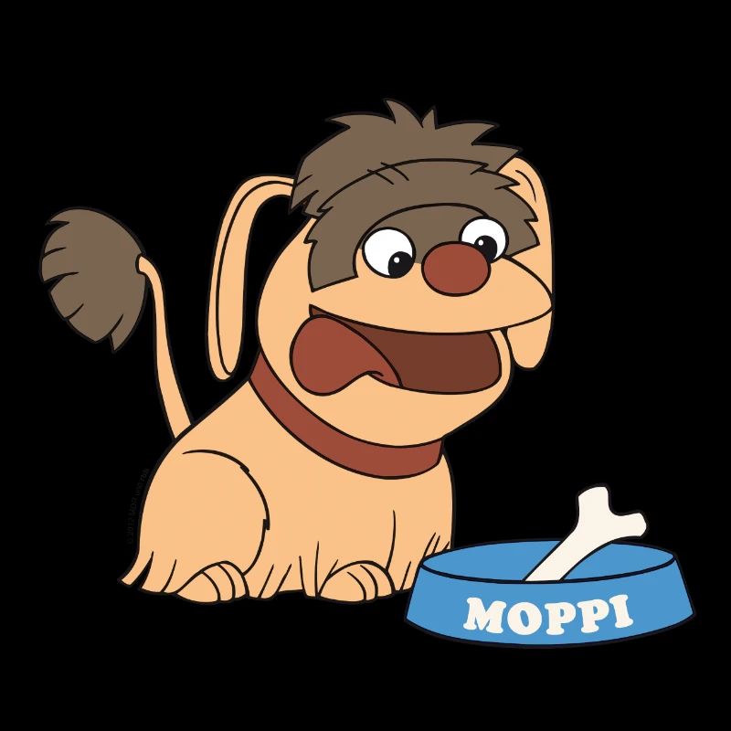 Moppi mit Hundenapf