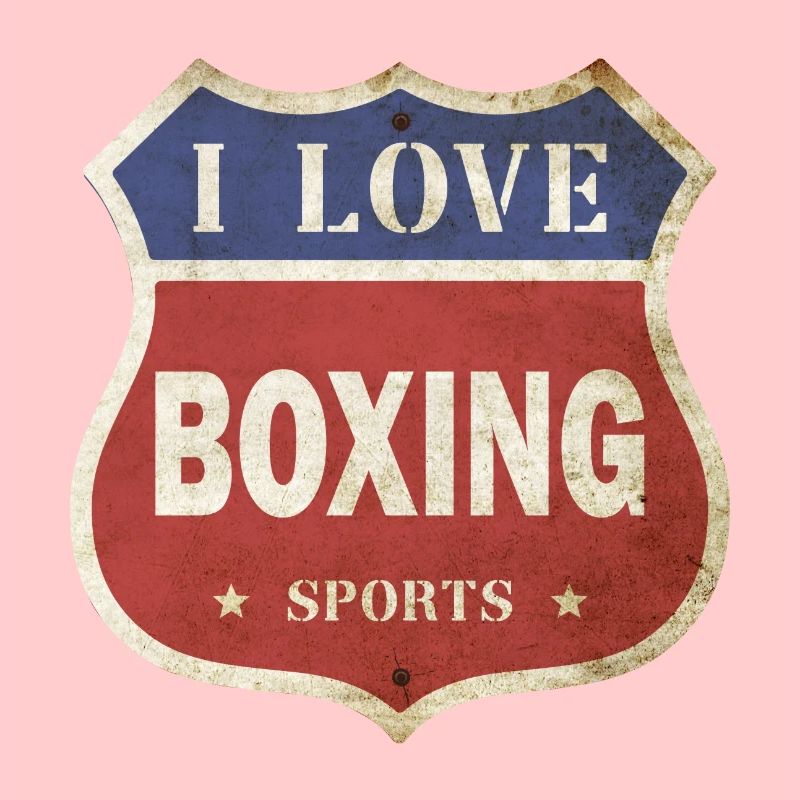 J’adore la boxe boxe boxe match vintage bouclier route