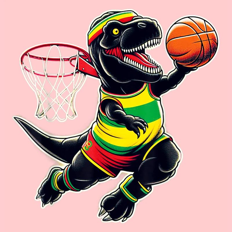 T-rex Dunking Ein Basketball Juneteenth Dinosaurier