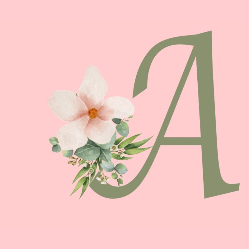 Buchstabe A mit Blume
