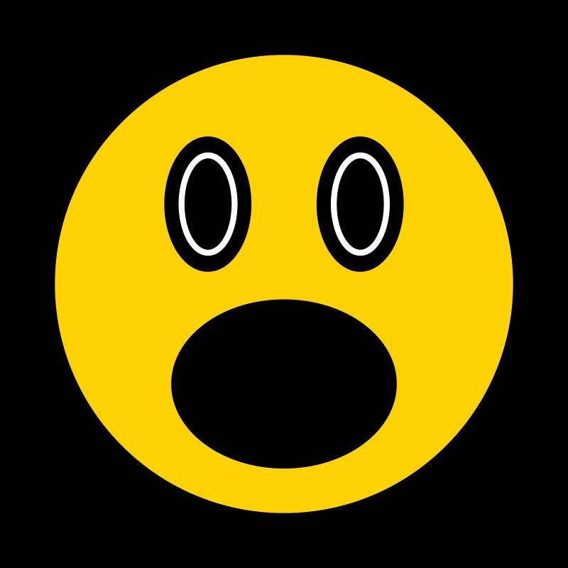Verblüfftes Emoticon - Bildsymbol - Strichgesicht