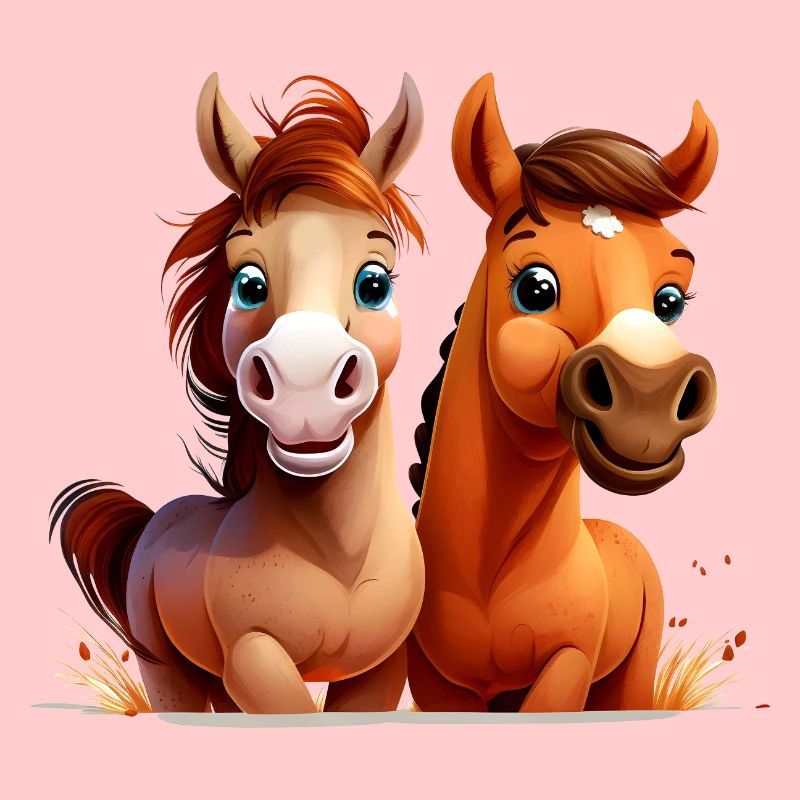 Pferdeshirt Pferde Reiten Comic Wallach Mädchen