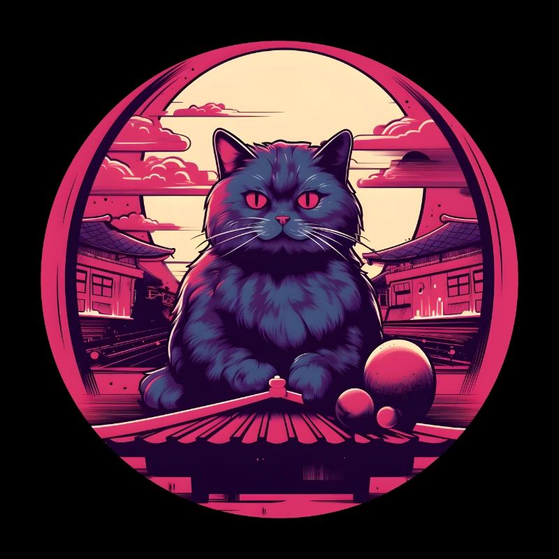 Synthwave japan Cat