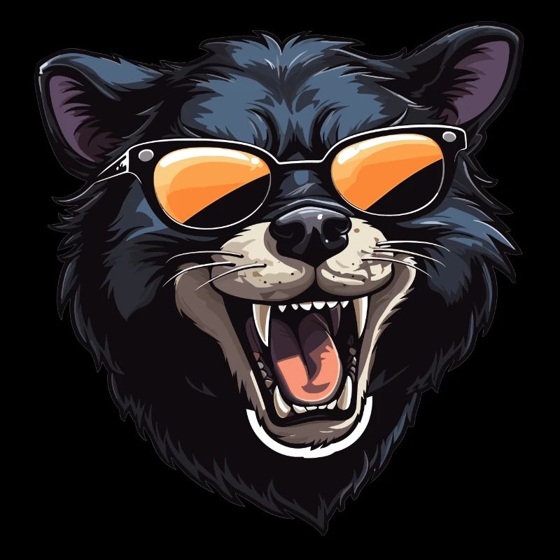 Tasmanischer Teufel mit Sonnenbrille